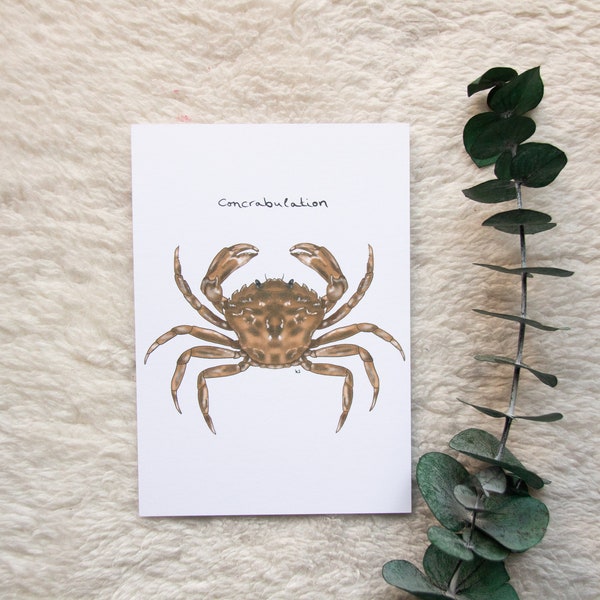 Concrabulation Krebs Glückwunschkarte, Crab card, Grußkarten, Congratulation