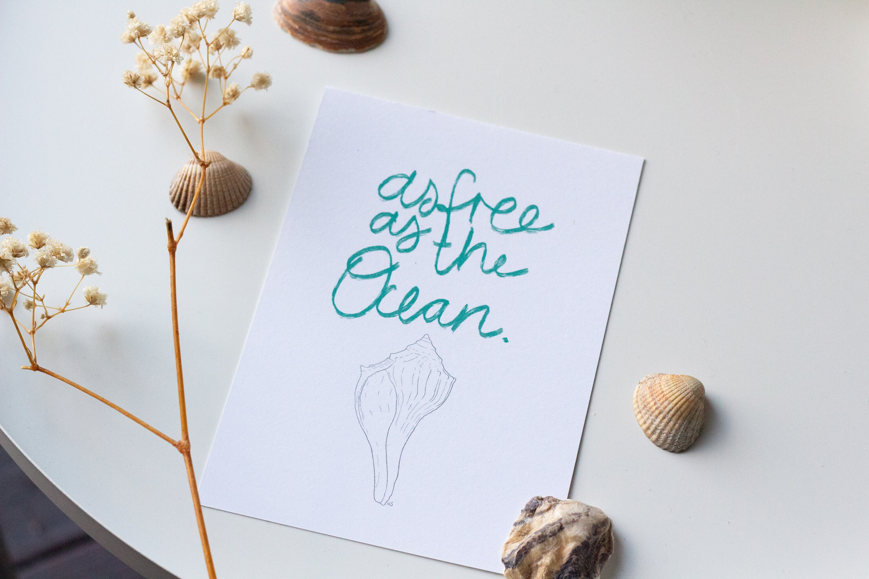 As Free as the Ocean Oceanlover Karte Ozean Spruch Etsy