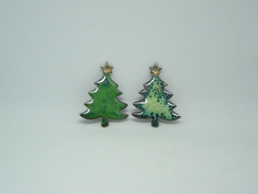 Two Unique Christmas Tree Ornaments or Charms Using Green Etsy Canada