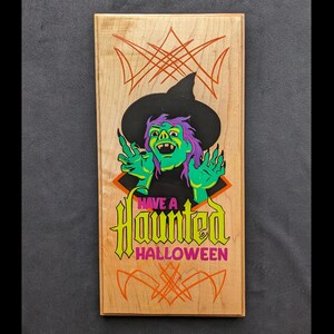 Have a Haunted Halloween - Original, handgemalte Schild Kunst, Illustration und Pinstriping