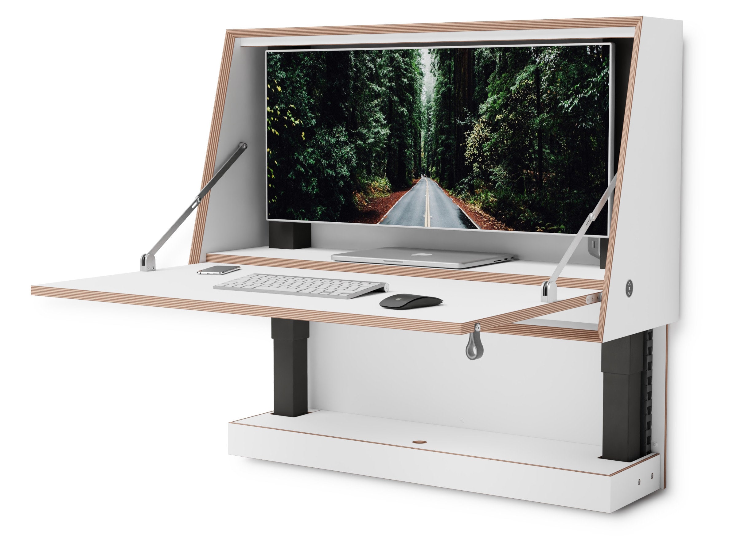 Standing desk online attached to wall