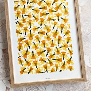 Narcissus Herbarium, erbario incorniciato con fiori secchi, designer francese, azienda agricola BotaniK, agricoltura biologica