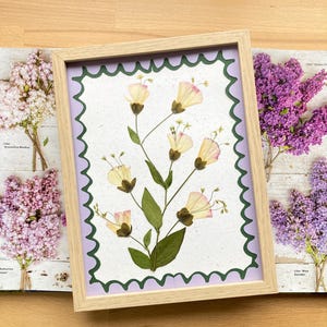 Herbier fleuri & papier, herbier encadré, 18x24 cm, créatrice française, ferme florale BotaniK, agriculture biologique,