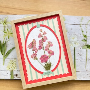 Herbier fleuri & papier, herbier encadré, 18x24 cm, créatrice française, ferme florale BotaniK, agriculture biologique,