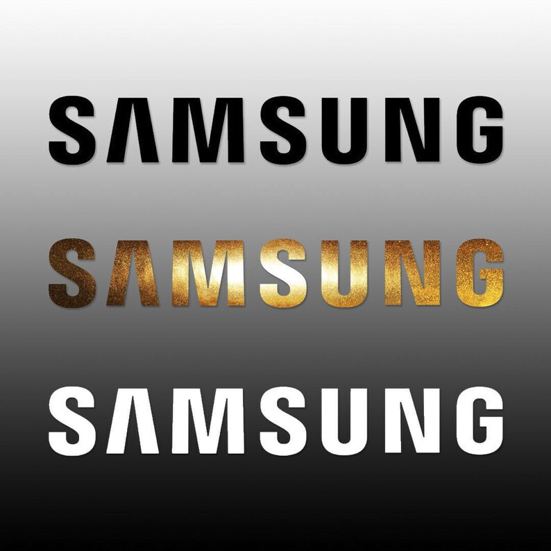 3x Samsung Decal Stickers 6 Inches Black White Metallic Gold Etsy