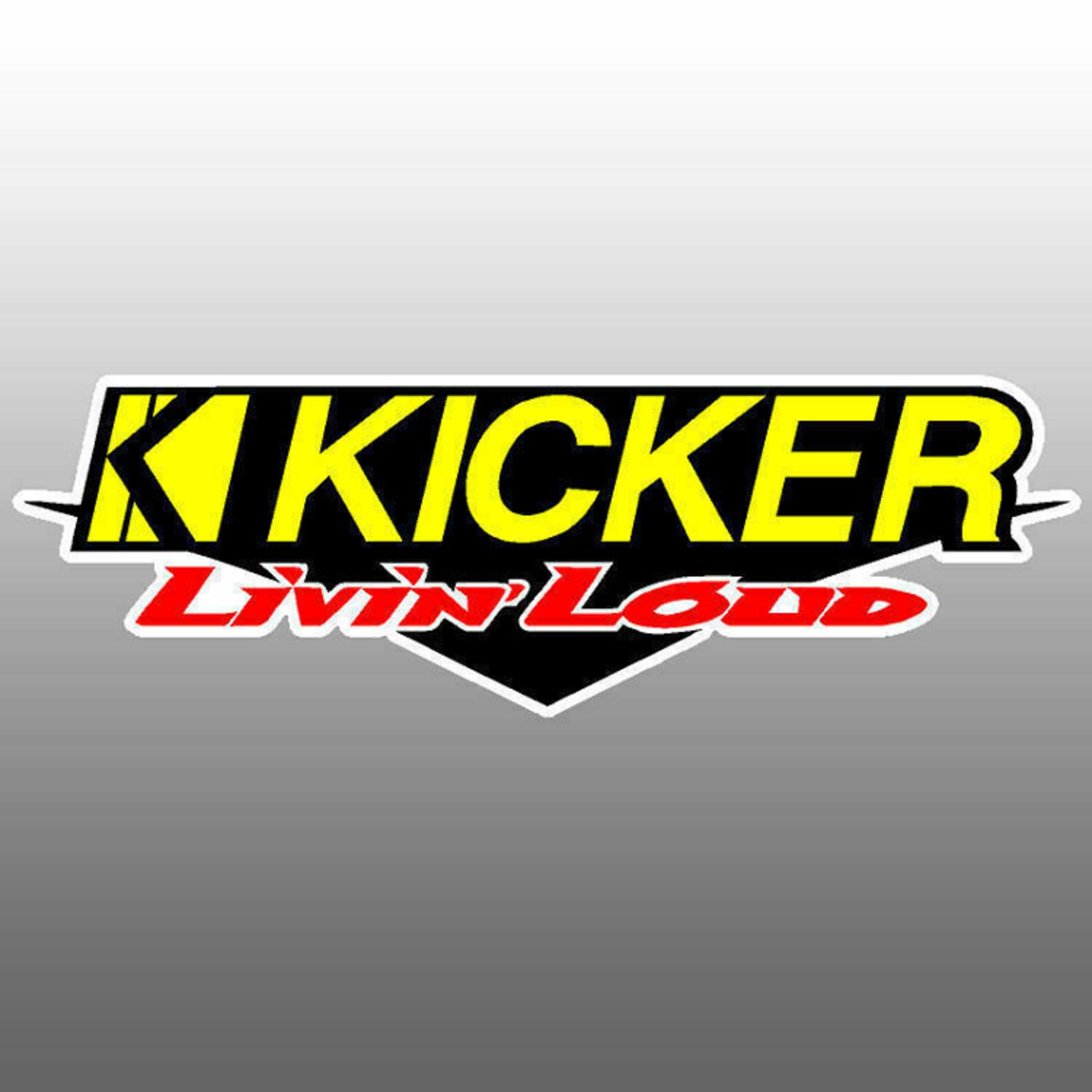 Kicker audio vinyle autocollant logo 6.0 x 1.3 blanc Etsy