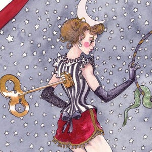 Mechanical circus freak illustration print