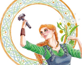 Brighid Irish Goddess Art Print 3 sizes available