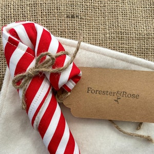 Candy Cane Striped Bamboo and Cotton Christmas Face Cloth image 1