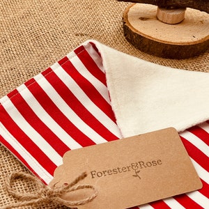 Candy Cane Striped Bamboo and Cotton Christmas Face Cloth image 4