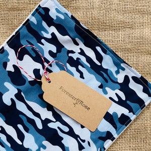 Blue Camouflage Soft Bamboo and Cotton Face Cloth image 3