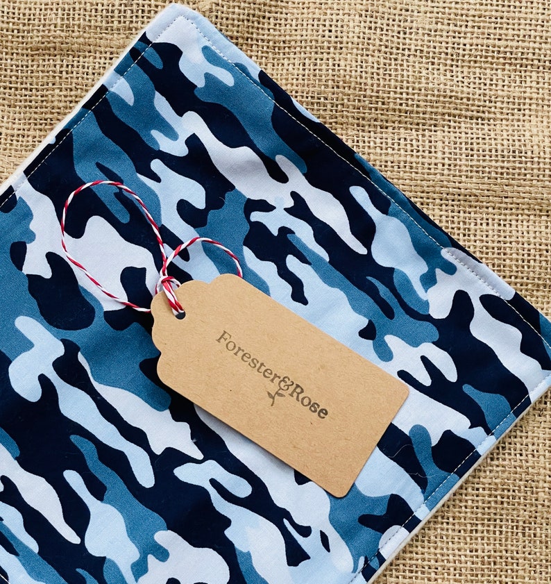 Blue Camouflage Soft Bamboo and Cotton Face Cloth image 3