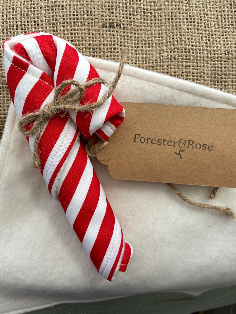 Candy Cane Striped Bamboo and Cotton Christmas Face Cloth image 1