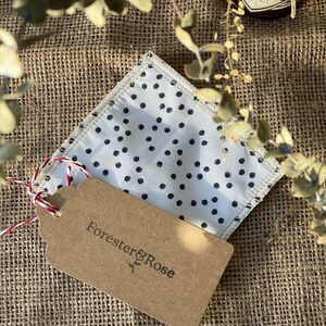 Bamboo and Cotton Face Cloth Set. Reusable Washable Wipes and Wash Cloth. Dalmatian Dots