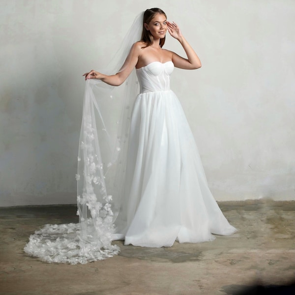 Floral Wedding Veil Etsy