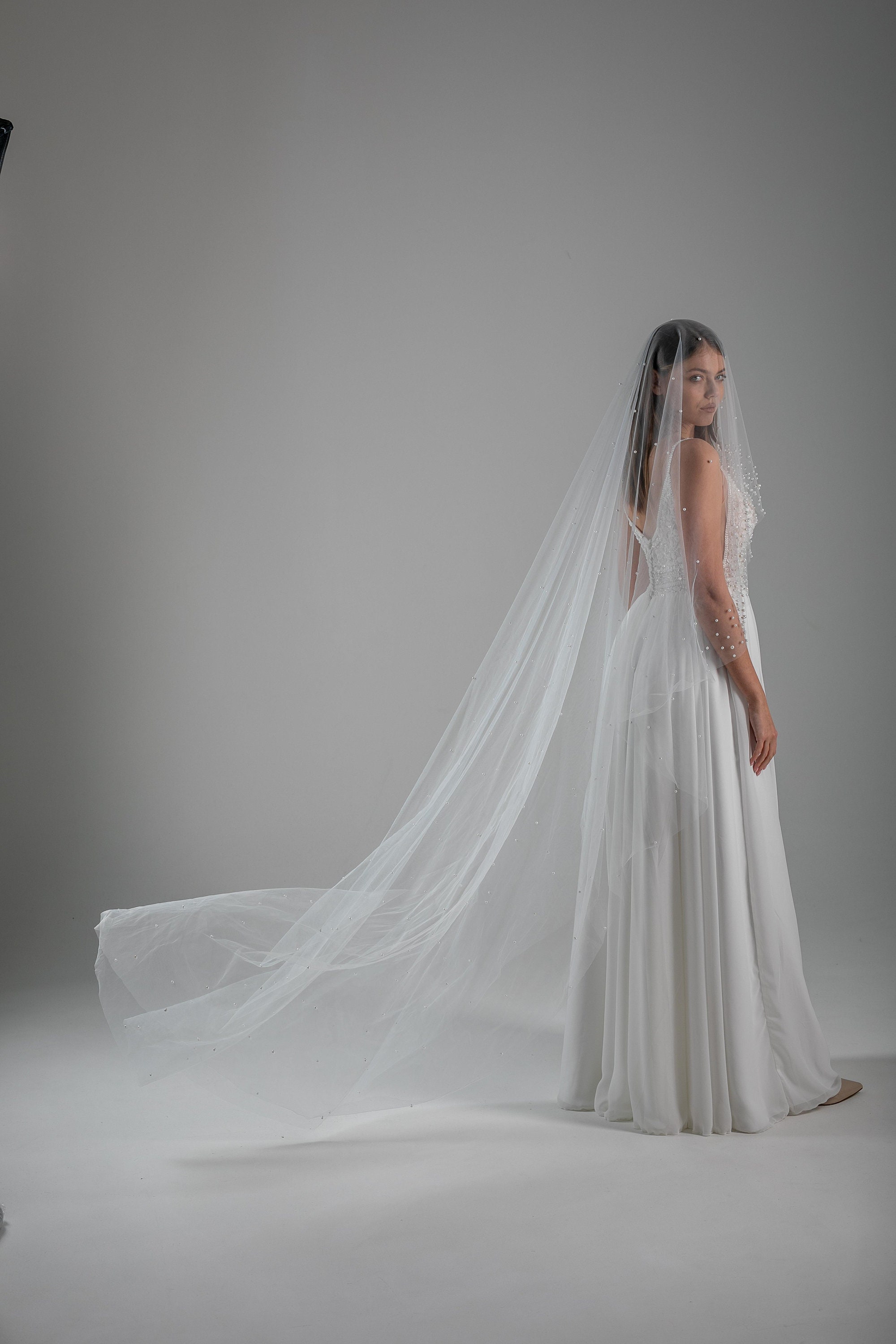 Fingertip Veil Ivory Wedding Pearl Wedding Veil Wedding Veil - .de in  2023