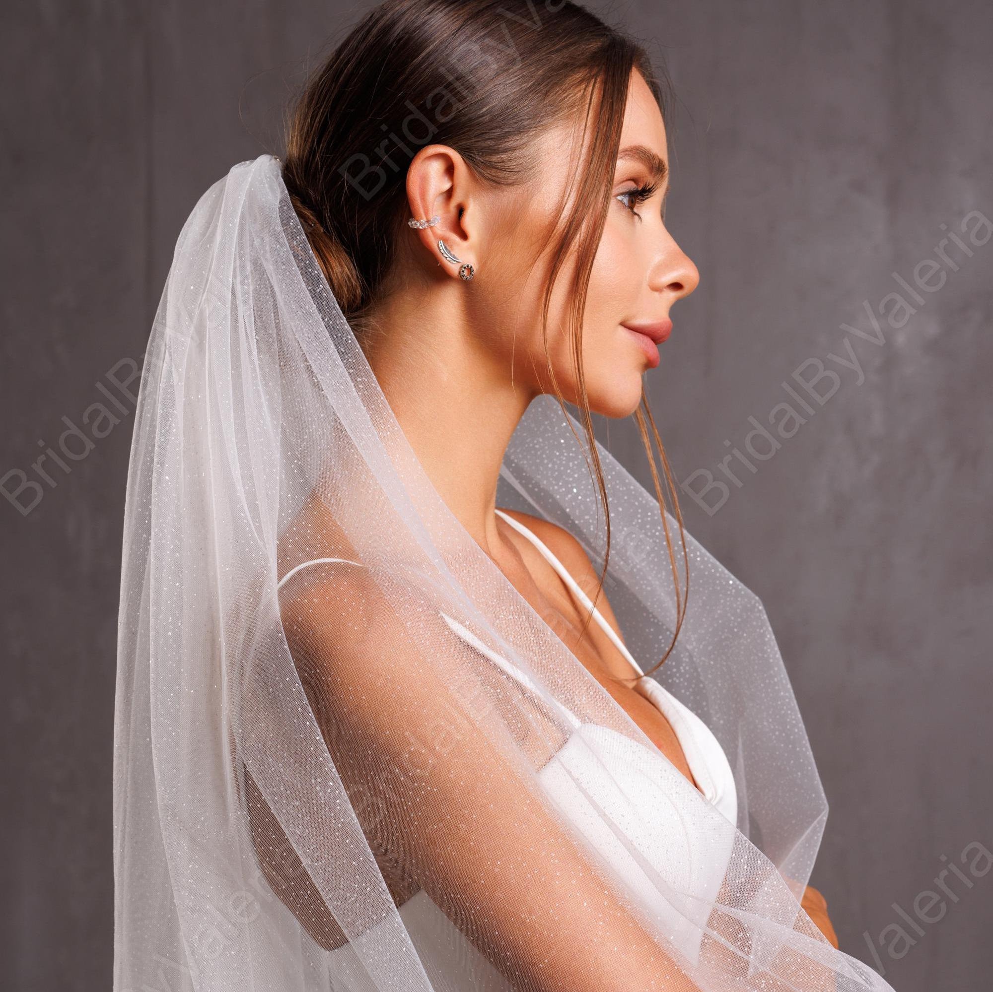 Cathedral Glitter Wedding Veil: Sparkle Tulle, 108