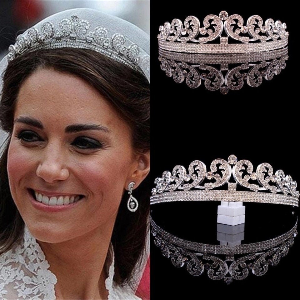 Kate Middleton cristal boda Tiara réplica royal Tiara novia Etsy