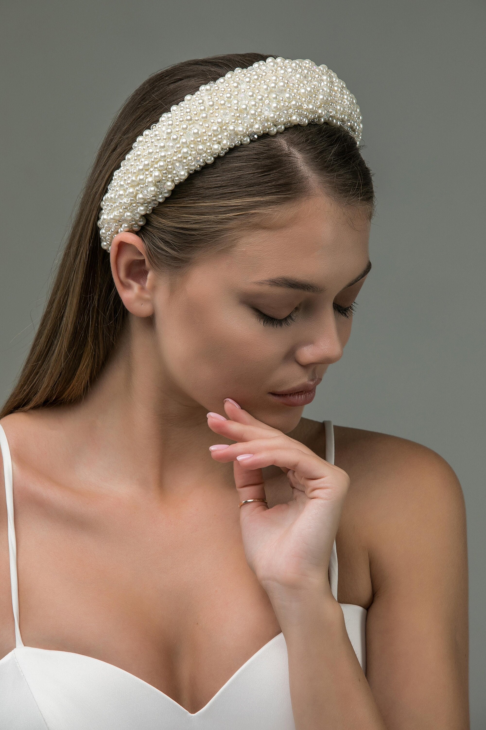 Syhood 5 Pieces Valentine's Day Rhinestone Padded Headband Crystal