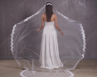 Voile De Mariée Dentelle Broderie - Longueur Bout Des Doigts - Ivoire/Blanc Avec Peigne Beautelicate Avec Peigne