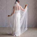 Pearl Wedding Veil wedding veil Chapel bridal Modern Fingertip Veil Ivory Wedding Veil Single Tire Veil Simple Veil Single layer Veil