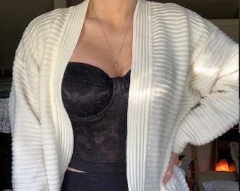 Vintage Cream/White Cozy Cardigan
