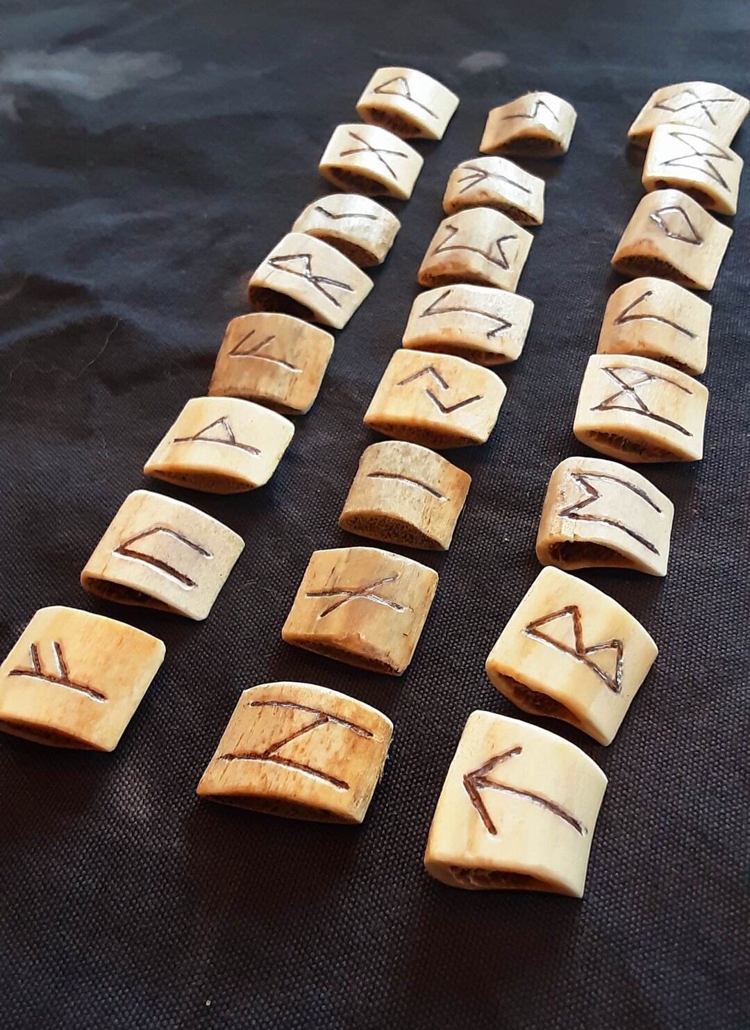 Elder Futhark Runes Set bones - Etsy