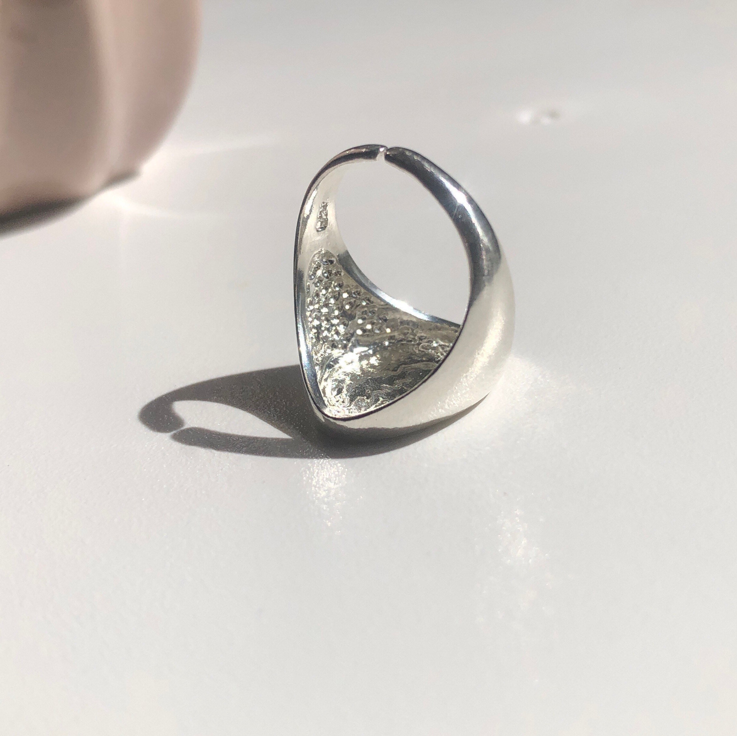 Pinky ring women chunky silver ring Etsy