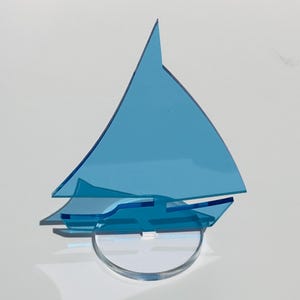 Centrotavola in acrilico a forma di barca a vela, splendida decorazione da tavolo per temi nautici, regalo di buon viaggio ideale per gli amanti dell'oceano, decorazione da scaffale nautica