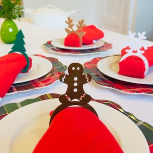 Christmas Decor, Christmas Napkin Rings, Acrylic Napkin Holders, Holiday Tabletop, Holiday Decor, Holiday Table Settings, Party Supplies