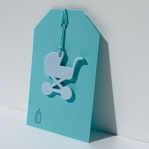 Étiquette cadeau en acrylique pour poussette, étiquette volante festive pour félicitations, idées d'emballage cadeau parfait pour les nouvelles mamans et célébration d'une baby shower