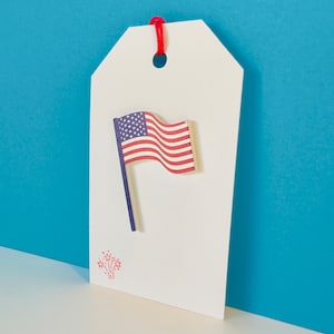 Étiquette cadeau drapeau américain, mini drapeau patriotique pour la fête des anciens combattants, jour de l'indépendance, cadeaux joyeux 4 juillet, étoiles et rayures, 4 juillet