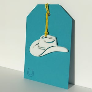 Acryl cowboyhoed hanglabels, perfect voor wilde westen feestdecoraties en goodiebags, unieke cadeauverpakking ideeën westers thema, unieke cadeaupapier