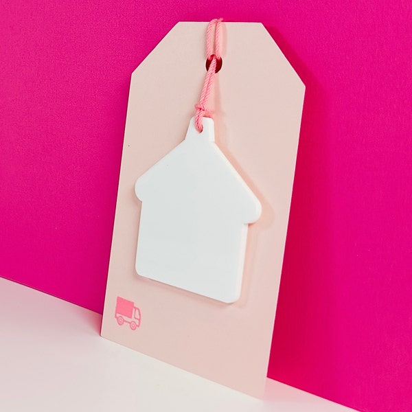 acrylic house warming gift tag/ hostess gift card/ blank card/ just moved card/ interior designer card/acrylic house/ realtor gift/ new home