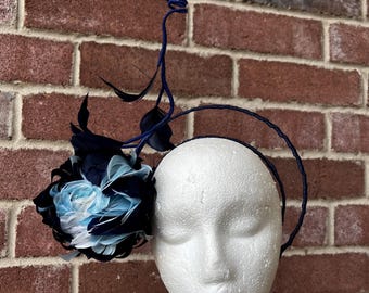 Blue feather halo crown Headpiece