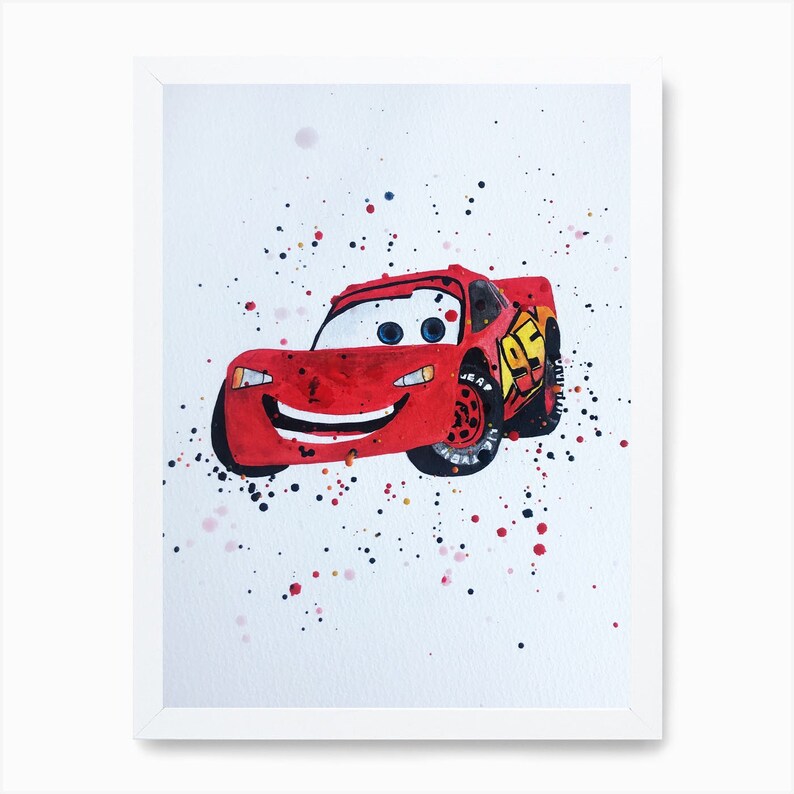 Lightning Mcqueen Wall Art A4 Etsy