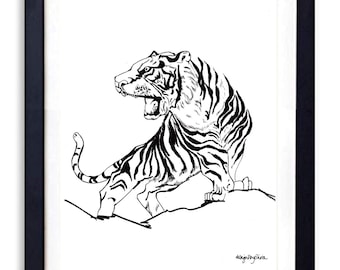 Tiger King, Tiger Print, White Tiger, Siberian Tiger Art, Tiger Fashion Print Tiger Print, Tiger art print, Modern Art, Tiger Painting