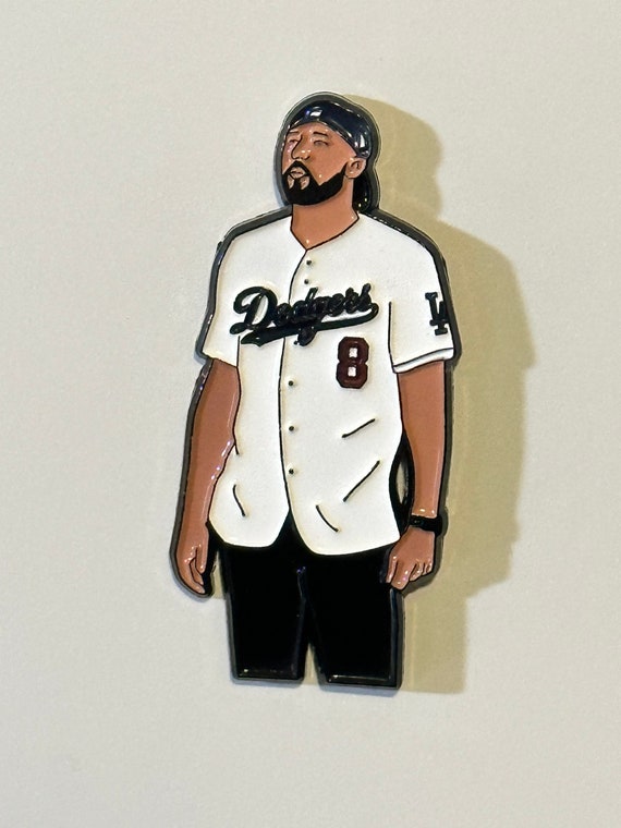 Kobe Bryant in A Dodgers Jersey Enamel Pin