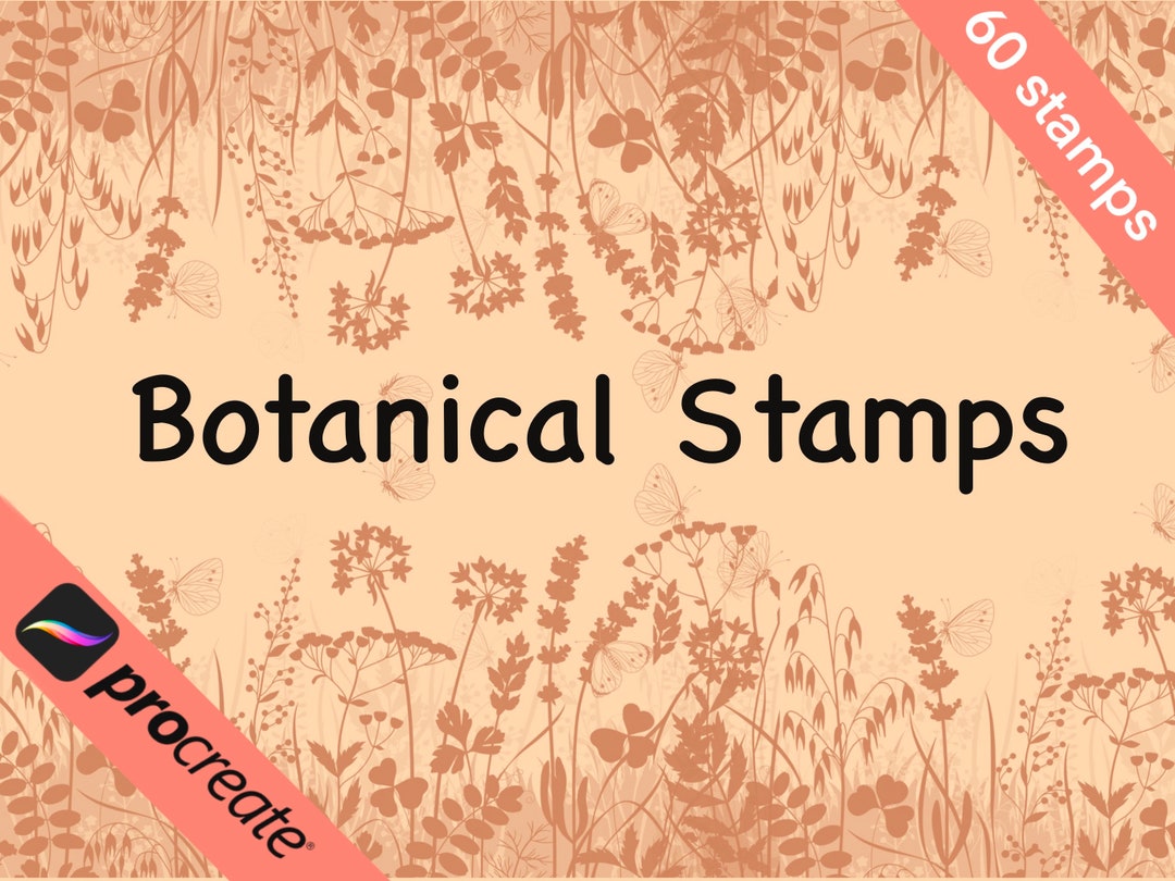 60 Procreate & Photoshop Botanical Stamps, Grass Field Brushes - Etsy
