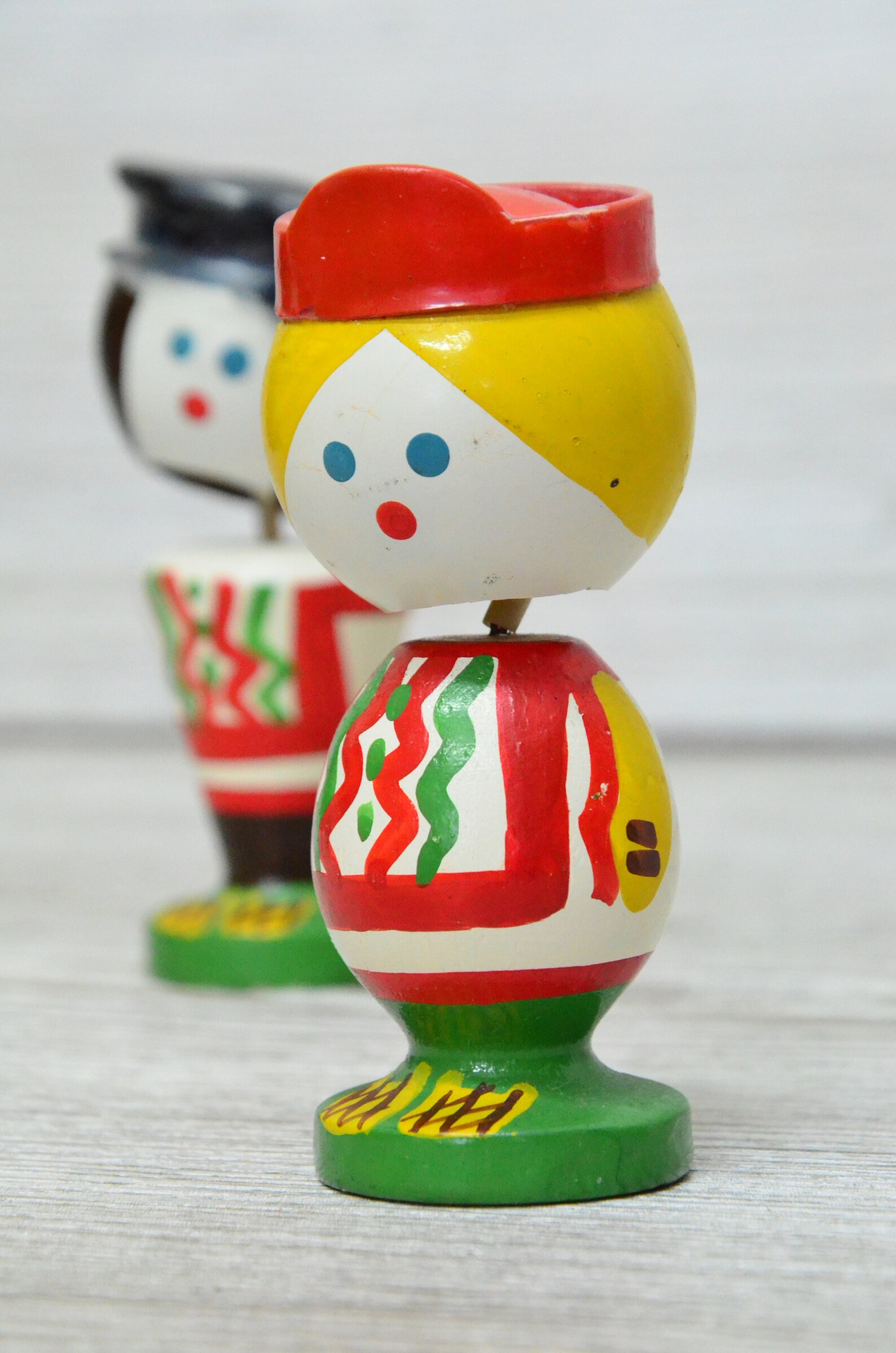Antique Wooden Figurines of Folk Art of Man and Woman Russian Etsy