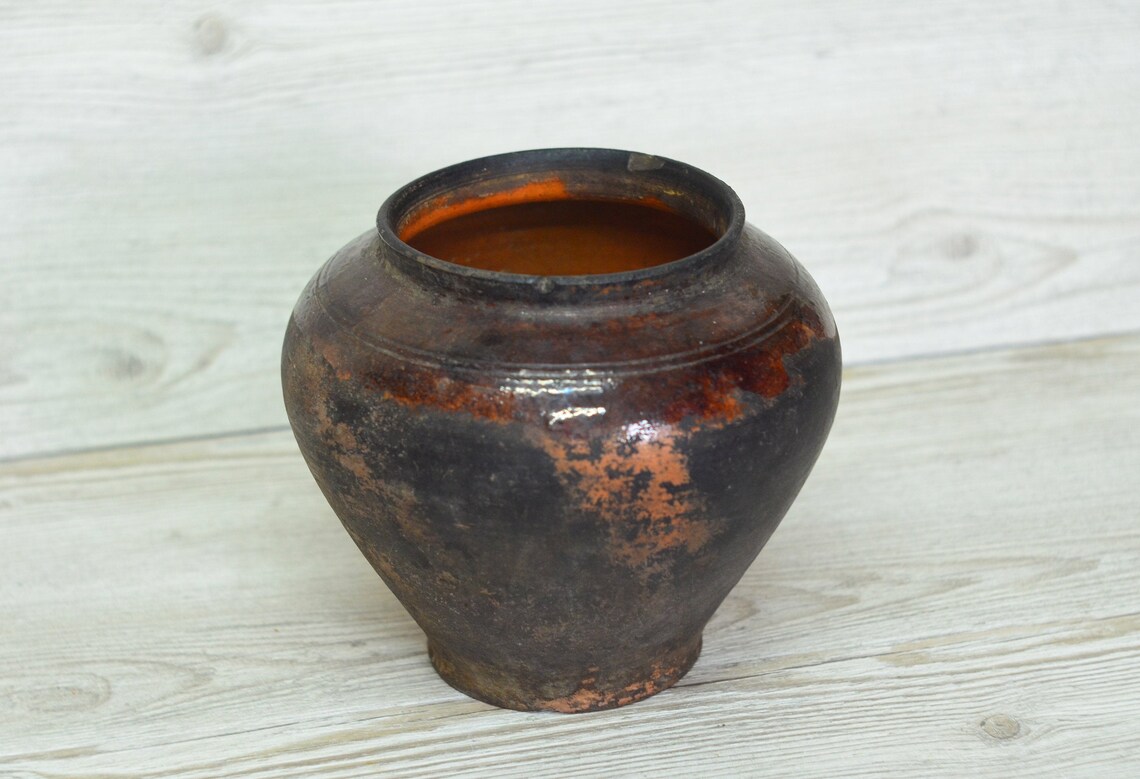 Ceramic Dishes of Ancient Russia POT, Old Red Clay Pot, Russian Pot