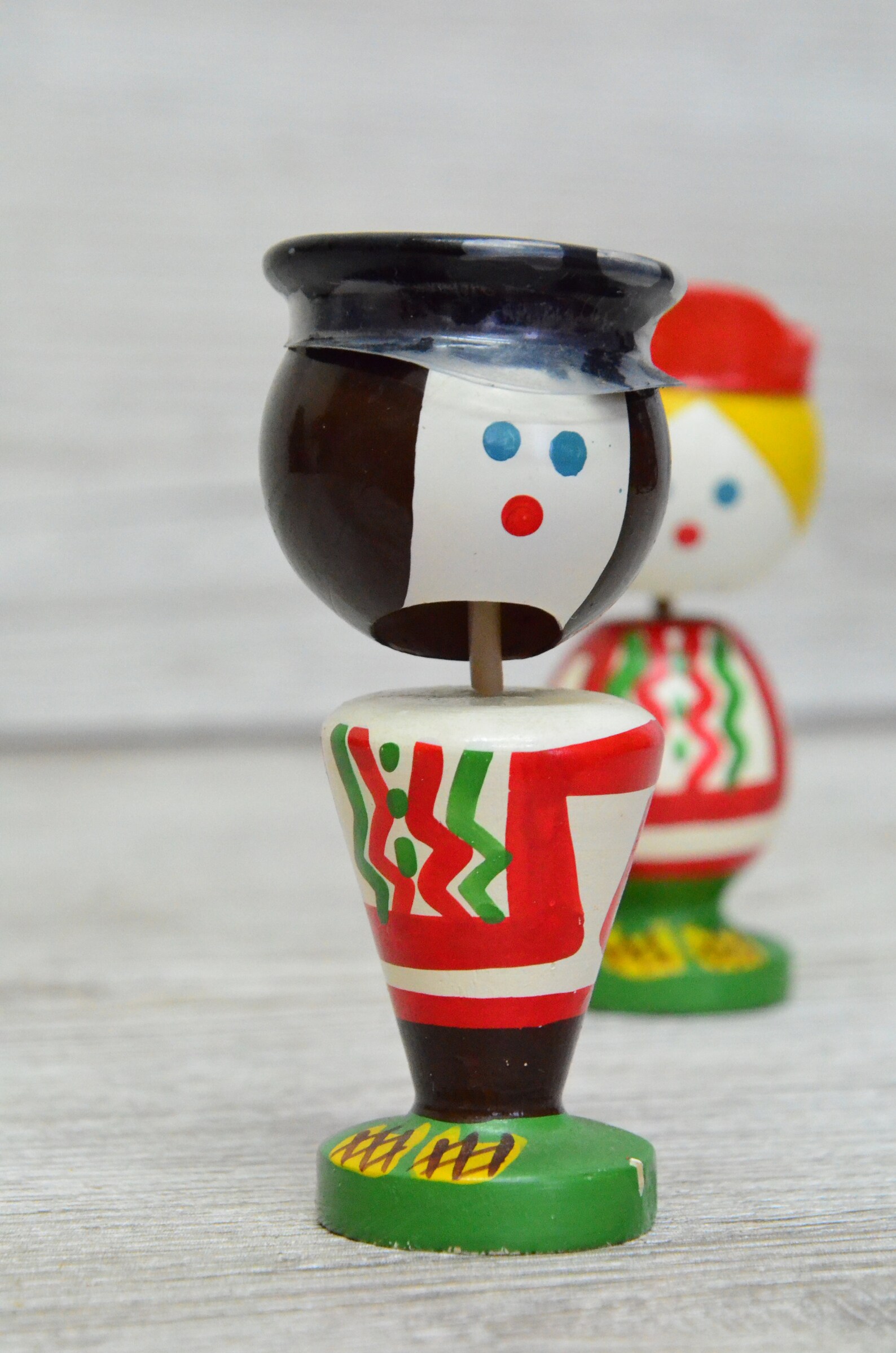 Antique Wooden Figurines of Folk Art of Man and Woman Russian Etsy