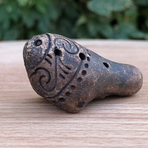 Ukrainian amulet, ocarina, ceramic whistle, bird whistle, folk bird, twitter bird, porcelain bird, musical bird,