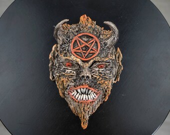 Ritual mask, Ceramic Mephistopheles Mask, Devil Face, Demon Mask ,Wall Mask, Halloween Gift,