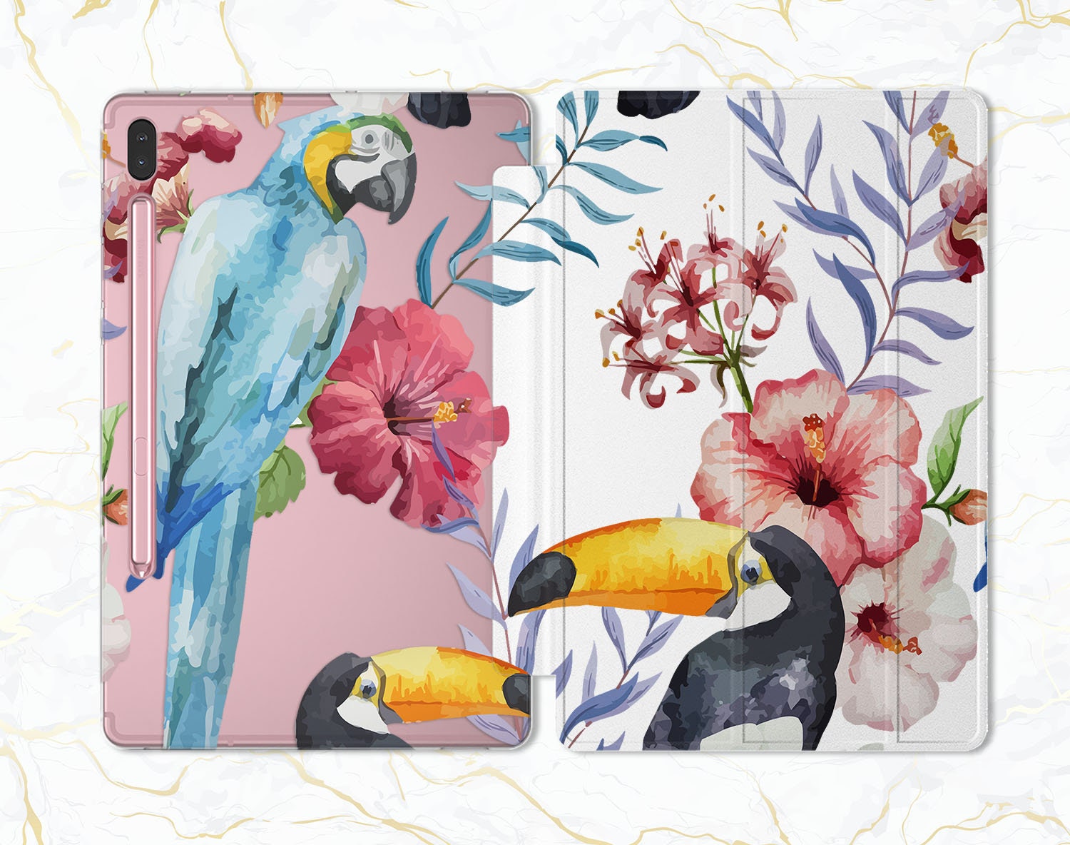 Tropical samsung tab cute design parrots cases tablet cover 10 | Etsy