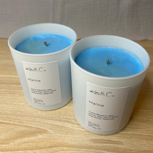 Marine scented candle, scented candle in a glass with lid, decorative spring candle, scented candle, organic scented candles, Valentine&#39;s Day