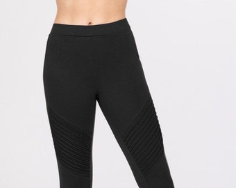 Ponte Cruiser Sport Leggings, Moto Leggings, Workout, Activewear, Black, Charcoal, S, M L, XL, Basic, Edgy, Solid