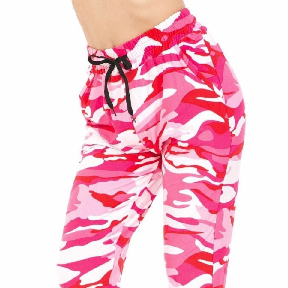 Pink Camouflage Joggers Buttery Soft Jogger Pants with Pockets and Drawstring