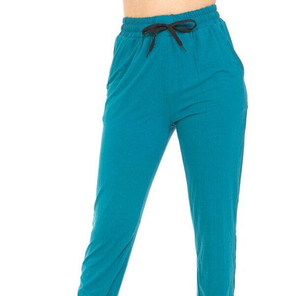 Solid Basic Teal Joggers Buttery Smooth Jogger Pants with Pockets and Drawstring, Sweats, Turquoise, Sweatpants, Relaxed Fit, Comfy