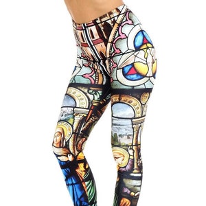 Stained Glass Window Leggings for Women, High-waisted Crossover Leggings  With Pockets, 2XS-6XL, Vibrant Colors, Colorful Leggings,yoga Pants -   Canada